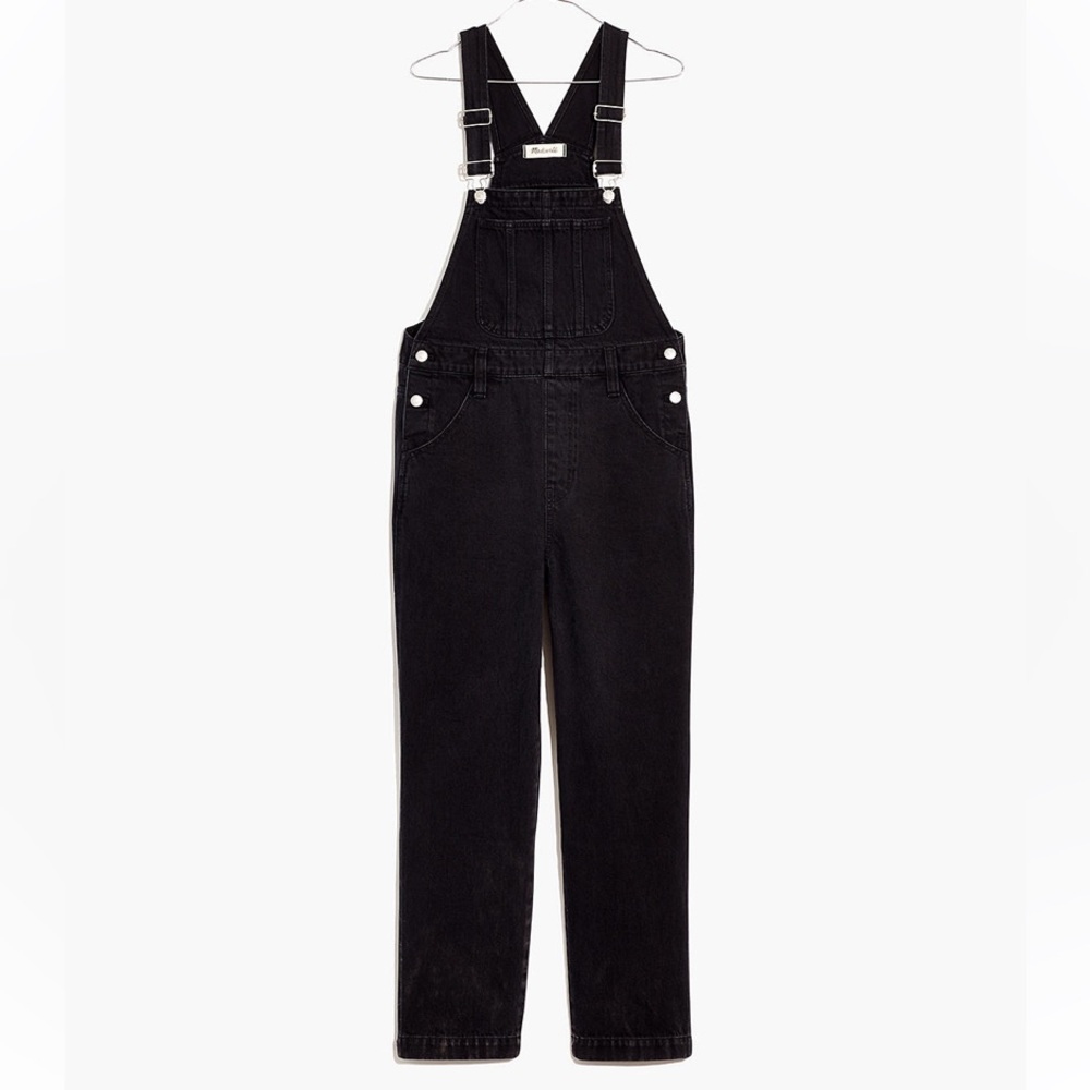 Madewell Straight Leg Overalls in Lunar Wash Black size Medium